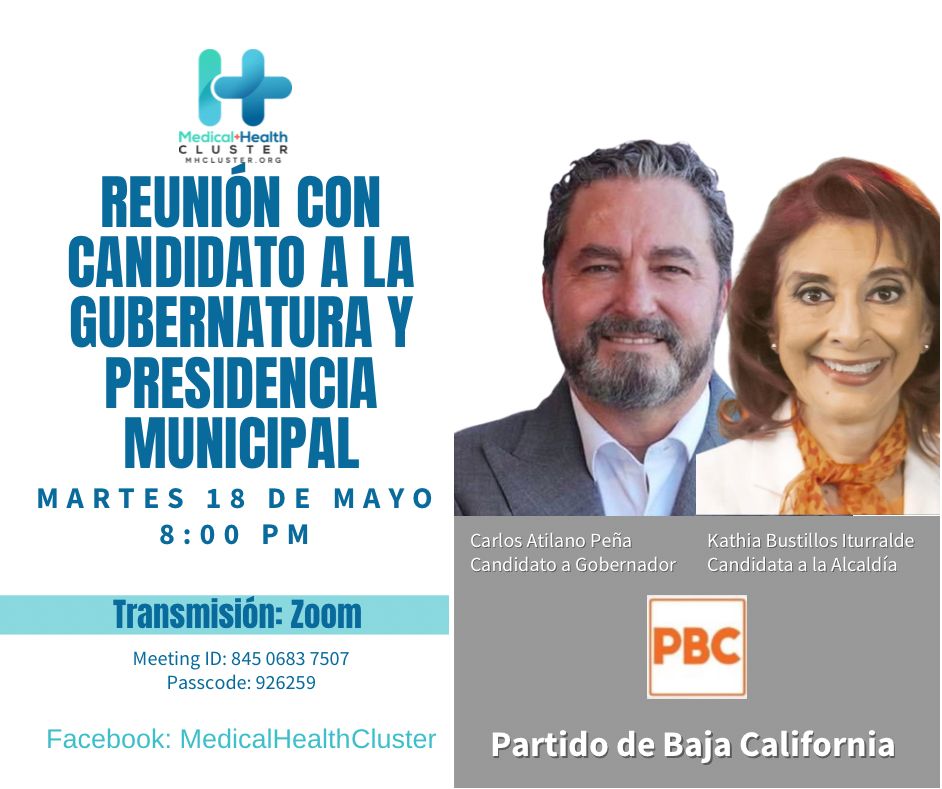 Reunión con los candidatos por el Partido de Baja California, Carlos Atilano Peña, candidato a Gobernador y Kathia Bustillos Iturralde, candidata a la Alcadía.